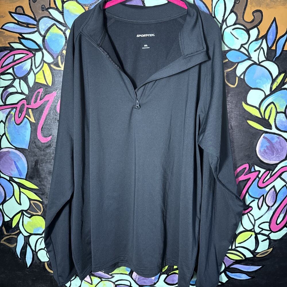 Sport-Tek 3/4 Zip, Black, 2XL XXL
